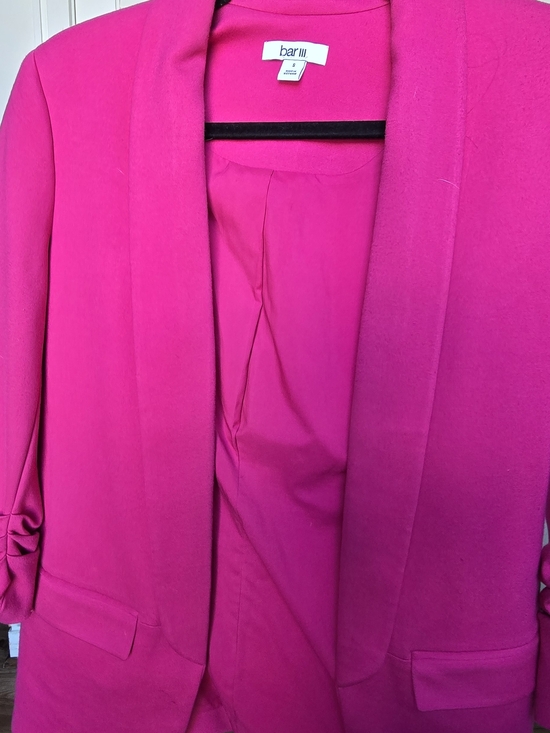 Bar III Jackets & Blazers - Bar III Bright Fuchsia Open-Front Blazer